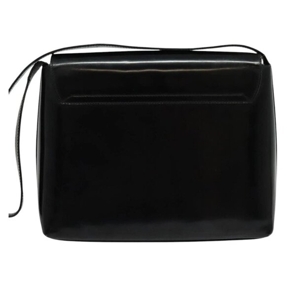 GUCCI Shoulder Bag Enamel Black Gold 0001 3444 1812 Auth bs28872 - Picture 3 of 16